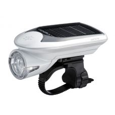 Фонарь передний CATEYE HL-EL020, белый. Гибрид с солнечной батареей.