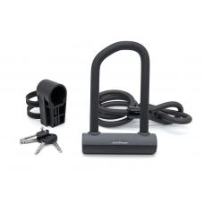 Замок Author U-lock & Cable Lock AUL Cliff ART 150x75 мм / диаметр 12x1000 мм, цвет: черный