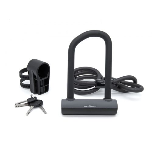 Замок Author U-lock & Cable Lock AUL Cliff ART 150x75 мм / диаметр 12x1000 мм, цвет: черный