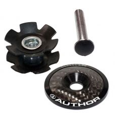 Крышка ACO - TC5 ( 1 шт) d. 25,4mm с распорной розочкой и винтом, карбон дизайн Крышка ACO - TC5 ( 1 шт) d. 25,4mm с распорной розочкой и винтом, карбон дизайн