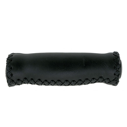Ручки на руль кожанные VELO LEATHER, 125 мм, чёрные