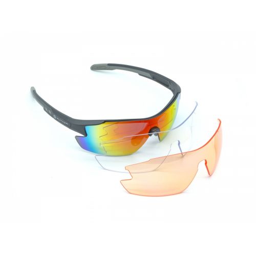 Очки солнцезащитные Author Vision LX S!BRIGHT Orange 65 & RedRevo 13, матово серая оправа